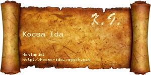 Kocsa Ida névjegykártya
